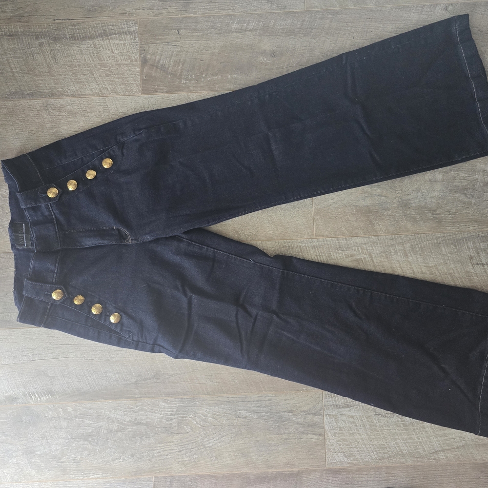 White House Black Market Blue Flare Wide Leg Jeans